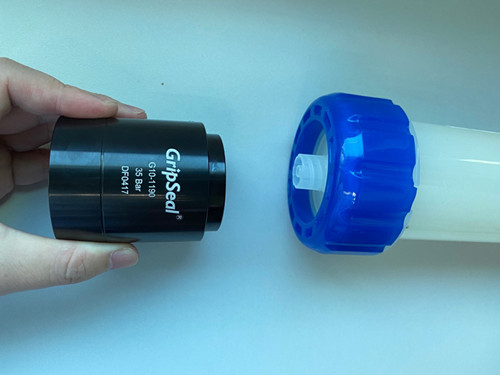 Hemodialyzer airtightness test quick seal joint